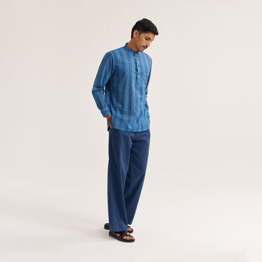Indigo blue shirt pure cotton
