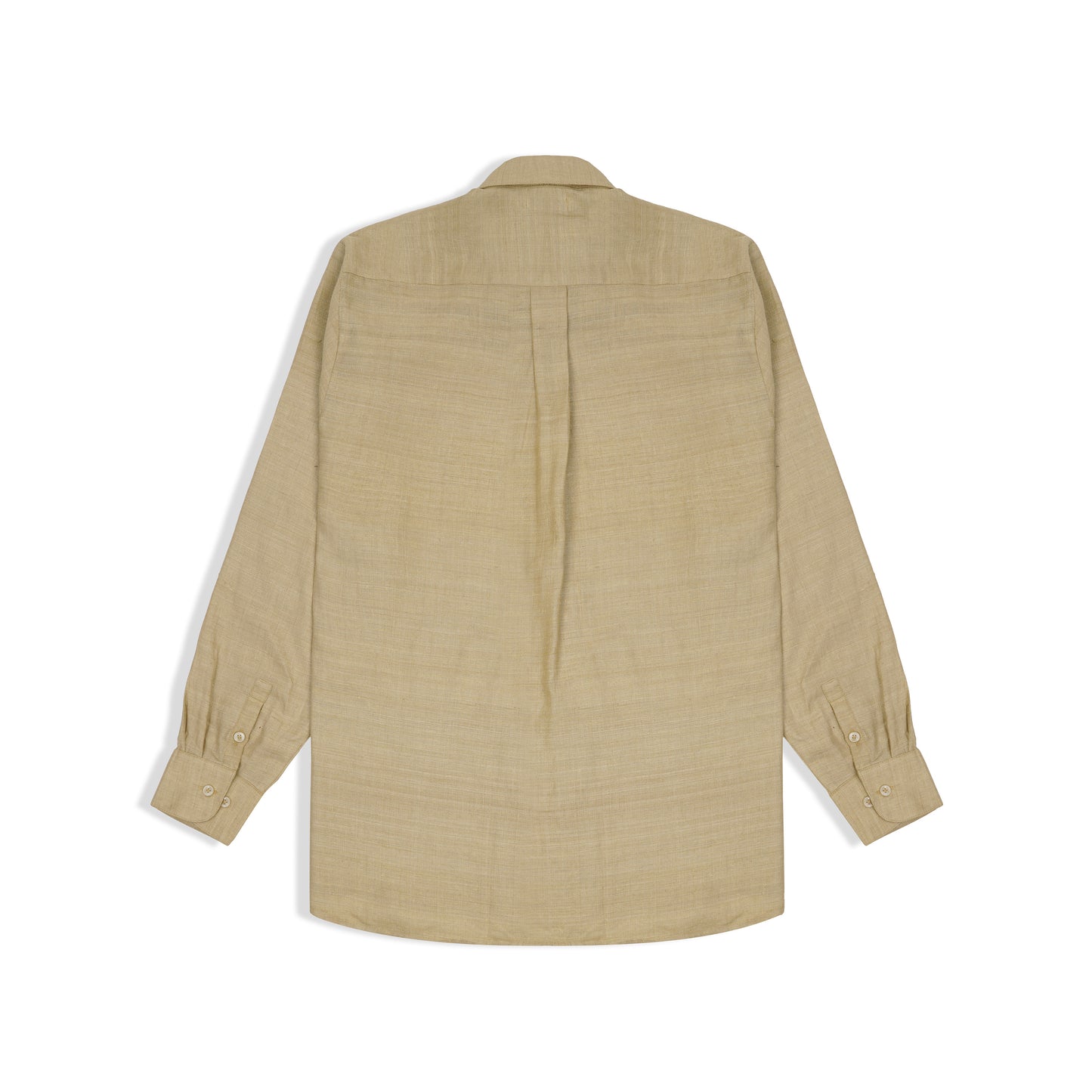 Close-up of textured beige linen Matka fabric