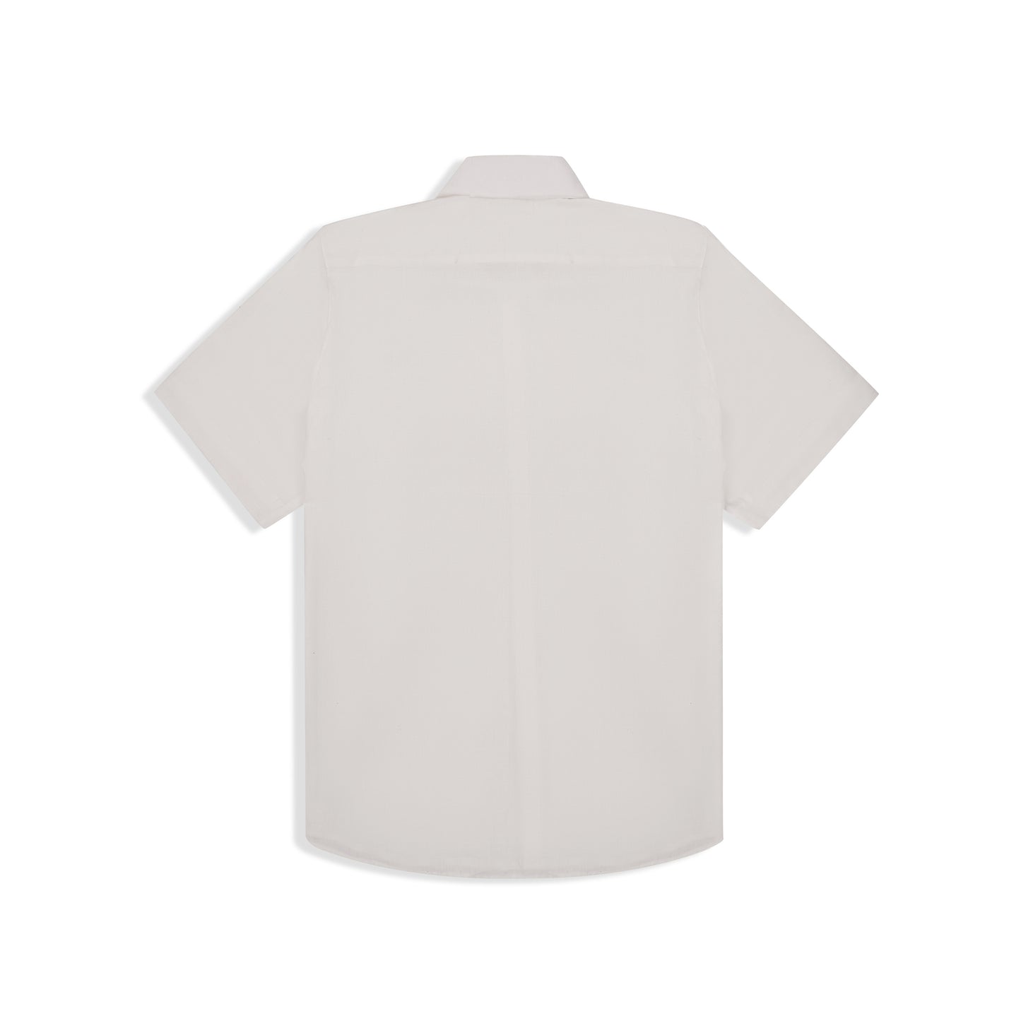 Back view of regular fit white handwoven cotton shirt
