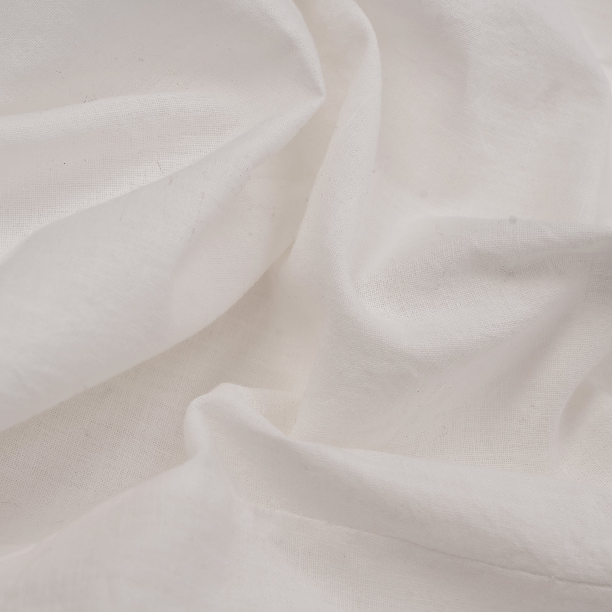 Back view of slim fit white handwoven cotton shirt