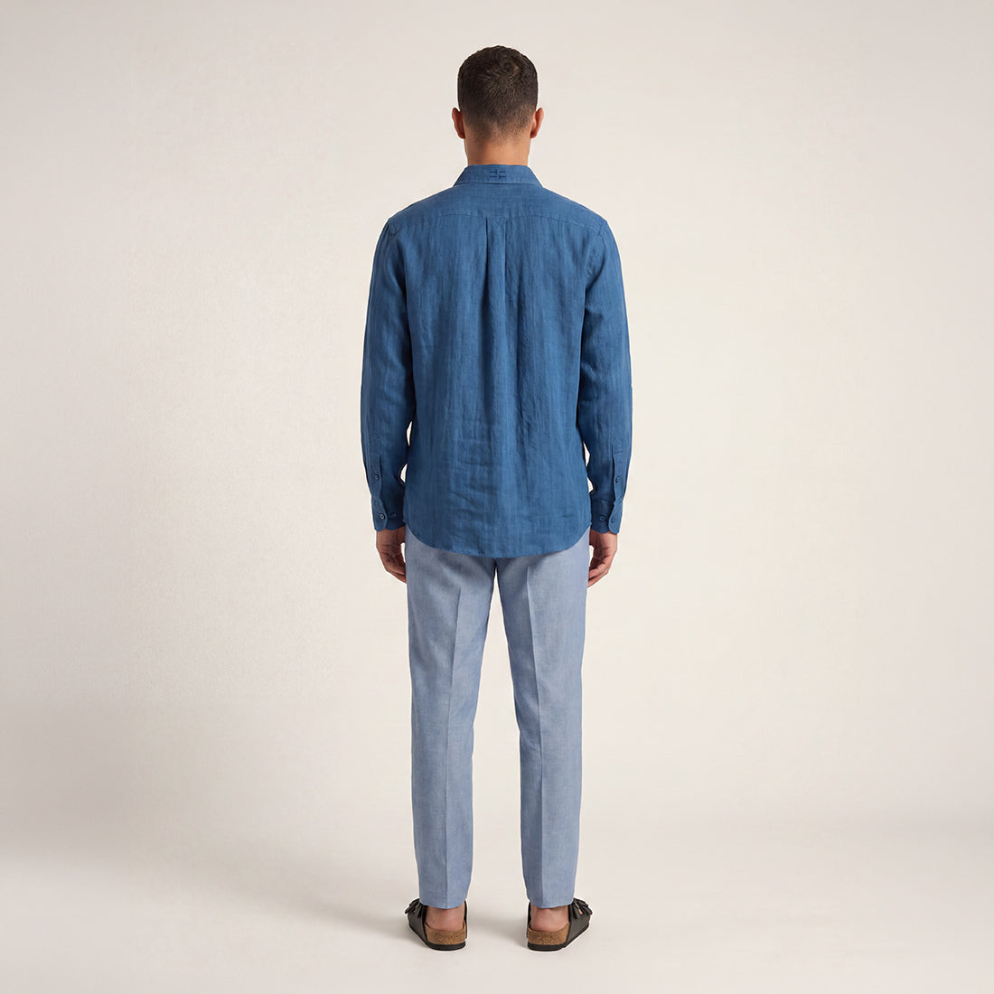 REGULAR FIT INDIGO LINEN SHIRT
